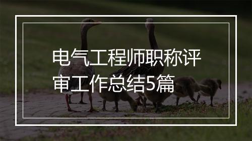 电气工程师职称评审工作总结5篇