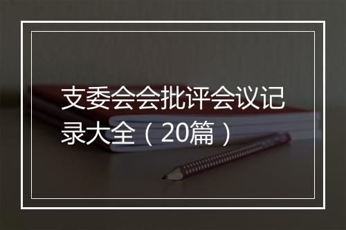 支委会会批评会议记录大全（20篇）