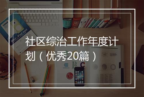 社区综治工作年度计划（优秀20篇）