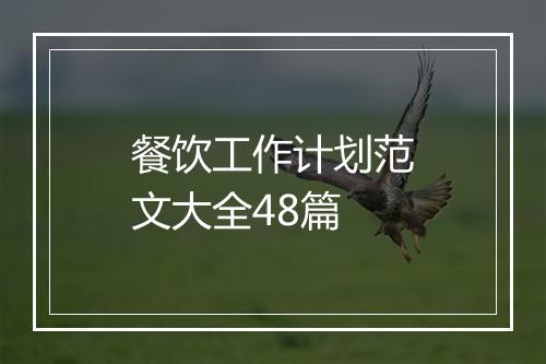 餐饮工作计划范文大全48篇