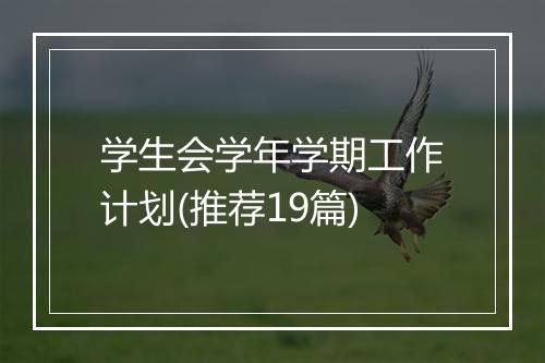 学生会学年学期工作计划(推荐19篇)