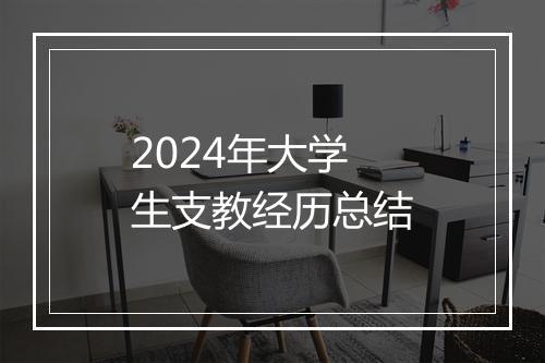 2024年大学生支教经历总结
