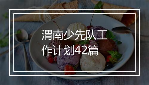 渭南少先队工作计划42篇
