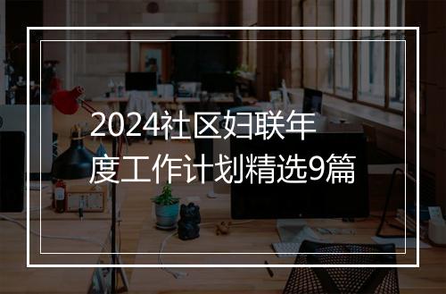 2024社区妇联年度工作计划精选9篇