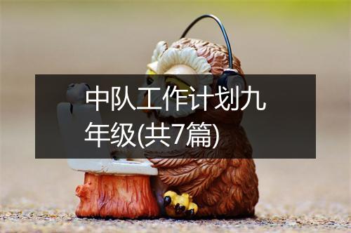 中队工作计划九年级(共7篇)
