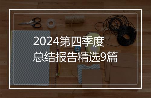 2024第四季度总结报告精选9篇