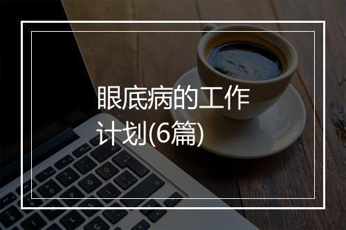 眼底病的工作计划(6篇)