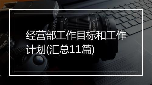 经营部工作目标和工作计划(汇总11篇)