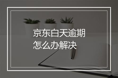 京东白天逾期怎么办解决