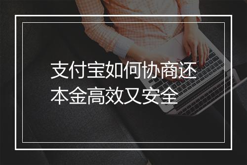 支付宝如何协商还本金高效又安全