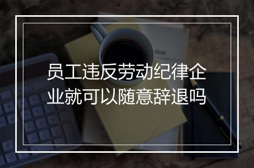 员工违反劳动纪律企业就可以随意辞退吗
