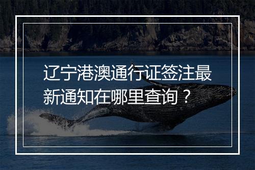 辽宁港澳通行证签注最新通知在哪里查询？