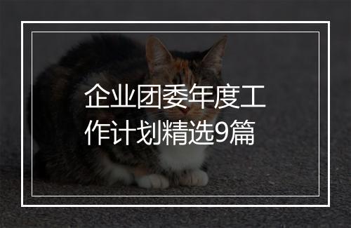 企业团委年度工作计划精选9篇