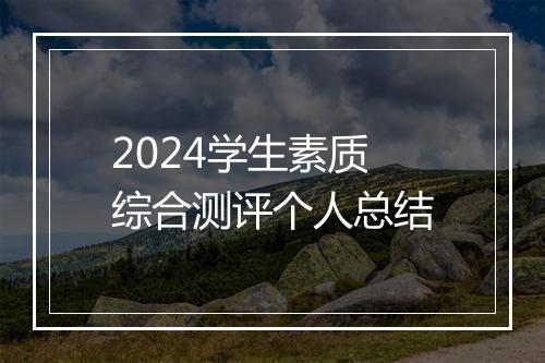 2024学生素质综合测评个人总结