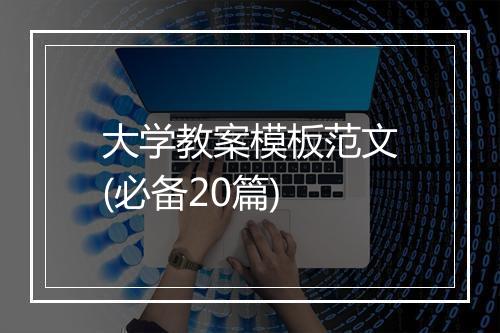 大学教案模板范文(必备20篇)