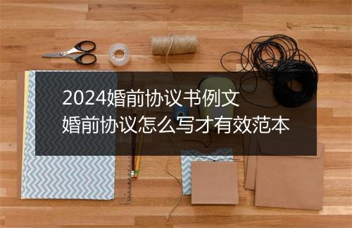 2024婚前协议书例文 婚前协议怎么写才有效范本