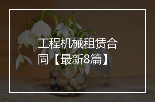 工程机械租赁合同【最新8篇】