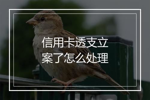 信用卡透支立案了怎么处理