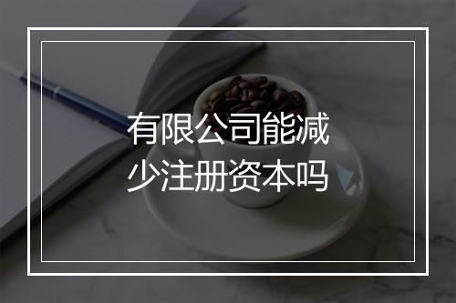 有限公司能减少注册资本吗