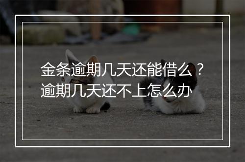 金条逾期几天还能借么？逾期几天还不上怎么办