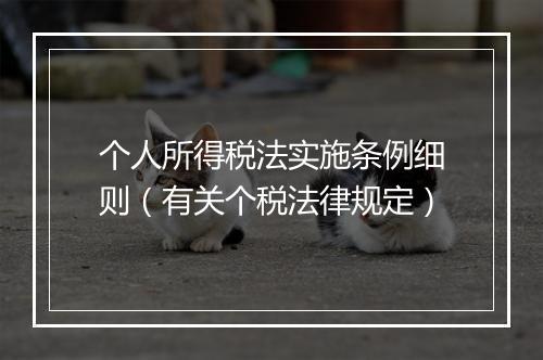个人所得税法实施条例细则（有关个税法律规定）