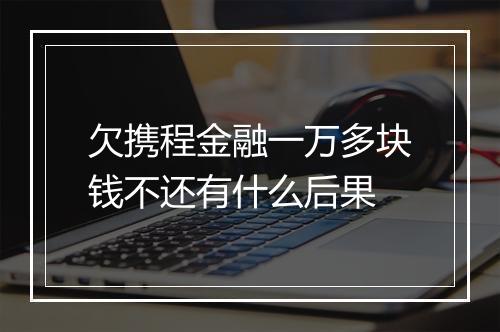 欠携程金融一万多块钱不还有什么后果