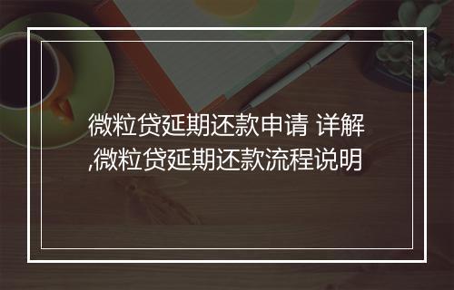 微粒贷延期还款申请 详解,微粒贷延期还款流程说明