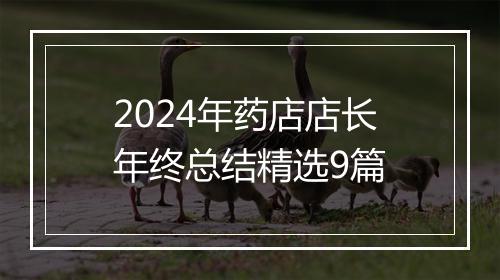 2024年药店店长年终总结精选9篇