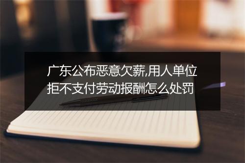 广东公布恶意欠薪,用人单位拒不支付劳动报酬怎么处罚