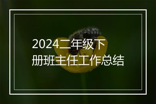 2024二年级下册班主任工作总结