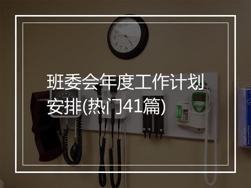 班委会年度工作计划安排(热门41篇)