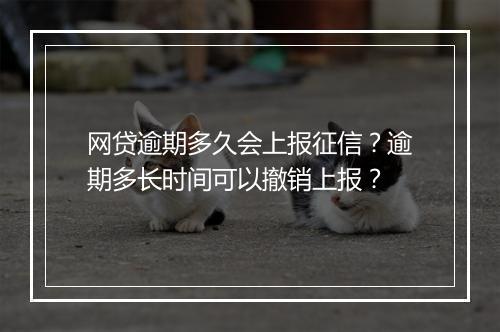 网贷逾期多久会上报征信？逾期多长时间可以撤销上报？