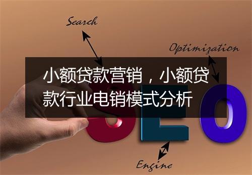 小额贷款营销，小额贷款行业电销模式分析
