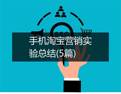 手机淘宝营销实验总结(5篇)