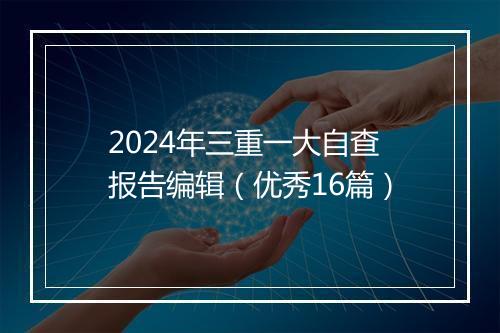 2024年三重一大自查报告编辑（优秀16篇）