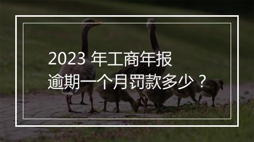2023 年工商年报逾期一个月罚款多少？