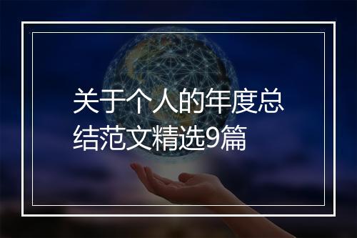 关于个人的年度总结范文精选9篇