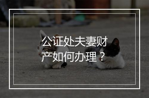 公证处夫妻财产如何办理？