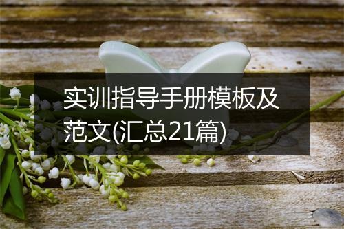 实训指导手册模板及范文(汇总21篇)