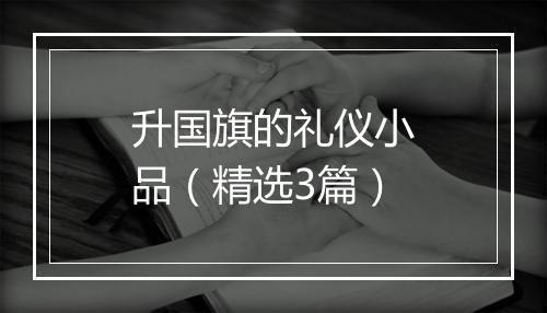升国旗的礼仪小品（精选3篇）