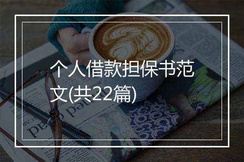 个人借款担保书范文(共22篇)