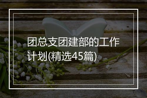 团总支团建部的工作计划(精选45篇)