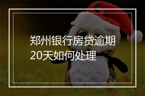 郑州银行房贷逾期20天如何处理