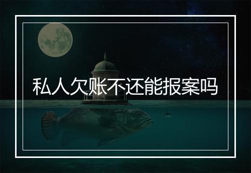 私人欠账不还能报案吗