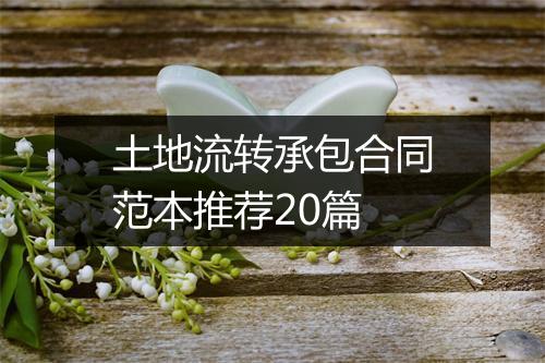 土地流转承包合同范本推荐20篇