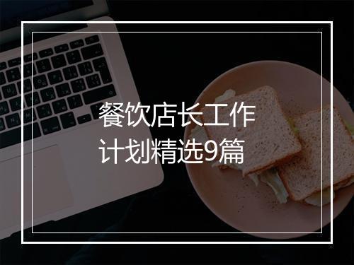 餐饮店长工作计划精选9篇