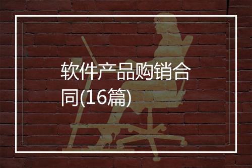 软件产品购销合同(16篇)
