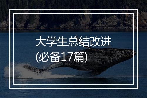 大学生总结改进(必备17篇)