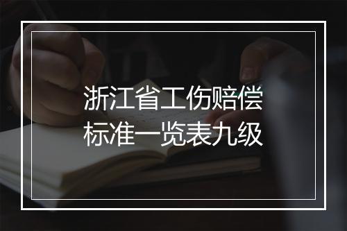 浙江省工伤赔偿标准一览表九级