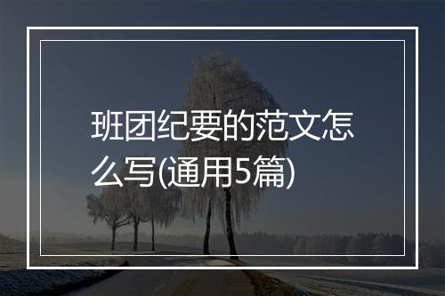 班团纪要的范文怎么写(通用5篇)